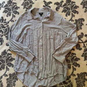 Navy and White Striped Shirt